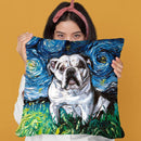 Charlie Bulldog Throw Pillow by Aja Trier