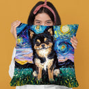 Chihuahua Black And Tan Throw Pillow by Aja Trier
