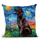 Chocolate Labrador Throw Pillow by Aja Trier
