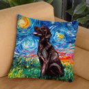 Chocolate Labrador Throw Pillow by Aja Trier