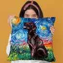 Chocolate Labrador Throw Pillow by Aja Trier