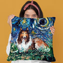 Collie Throw Pillow by Aja Trier