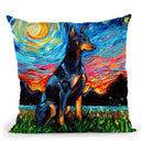 Doberman Throw Pillow by Aja Trier