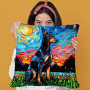 Doberman Throw Pillow by Aja Trier