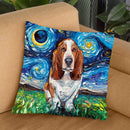 Basset Hound Throw Pillow by Aja Trier
