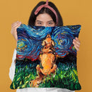 Golden Retreiver Back Throw Pillow by Aja Trier