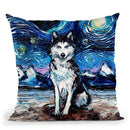 Husky Throw Pillow by Aja Trier