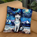 Husky Throw Pillow by Aja Trier