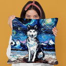 Husky Throw Pillow by Aja Trier