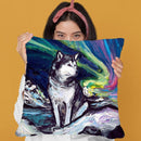 Malamute Throw Pillow by Aja Trier