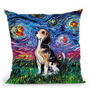 Beagle Throw Pillow by Aja Trier