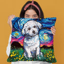 Maltese Throw Pillow by Aja Trier