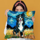 Bernese Mountain Dog Throw Pillow by Aja Trier