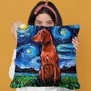Redbone Coonhound Throw Pillow by Aja Trier