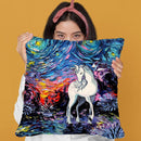 Regret Unicorn Throw Pillow by Aja Trier