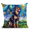 Rottweiller Ii Throw Pillow by Aja Trier