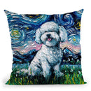 Bichon Frise Throw Pillow by Aja Trier