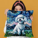 Bichon Frise Throw Pillow by Aja Trier