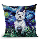 Westie Throw Pillow by Aja Trier