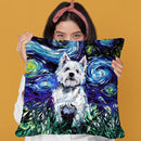 Westie Throw Pillow by Aja Trier