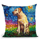 Yellow Labrador Front Throw Pillow by Aja Trier