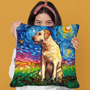 Yellow Labrador Front Throw Pillow by Aja Trier