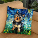 Yorkie Huge Throw Pillow by Aja Trier