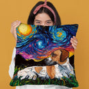 Beagle Mix Throw Pillow by Aja Trier