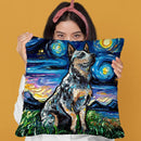 Blue Heeler Throw Pillow by Aja Trier