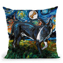 Bull Terrier Black And White Throw Pillow by Aja Trier