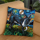 Bull Terrier Black And White Throw Pillow by Aja Trier