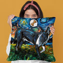 Bull Terrier Black And White Throw Pillow by Aja Trier