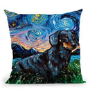 Dachshund Black And Tan Throw Pillow by Aja Trier