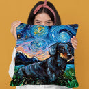 Dachshund Black And Tan Throw Pillow by Aja Trier