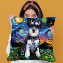 Schnauzer Throw Pillow by Aja Trier
