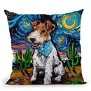 Wire Fox Terrier Throw Pillow by Aja Trier