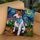 Wire Fox Terrier Throw Pillow by Aja Trier