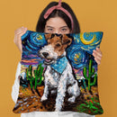 Wire Fox Terrier Throw Pillow by Aja Trier