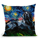 Black Labrador Iii Throw Pillow by Aja Trier