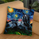 Black Labrador Iii Throw Pillow by Aja Trier