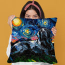 Black Labrador Iii Throw Pillow by Aja Trier