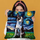 Boston Terrier Ii Throw Pillow by Aja Trier
