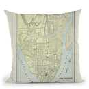 Charleston Sc 1901 Cartog Throw Pillow By Adam Shaw