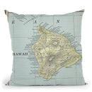 Big Island Hawaii 1901 Cartog Throw Pillow By Adam Shaw