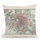 Paris France 1821 Throw Pillow By Adam Shaw