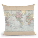 World 1901 Throw Pillow By Adam Shaw