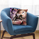 Dog Riding Cheetah In Space Throw Pillow By Skyler Hill