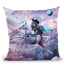 Epic Bearded Dragon Lizard Riding Unicorn Throw Pillow By Skyler Hill