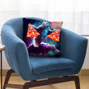 Funny Space Sloth With Pizza Riding On Turtle Throw Pillow By Skyler Hill