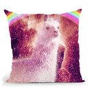 Rainbow Llama - Llama Spirit Throw Pillow By Skyler Hill